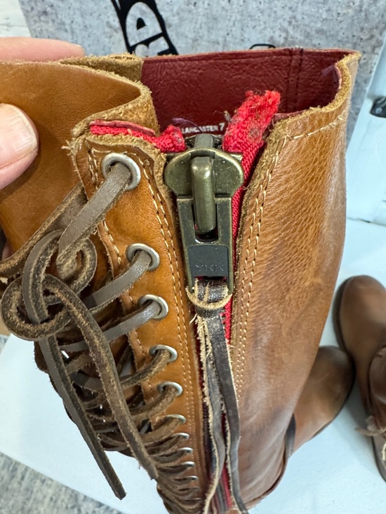 Freebird Tan Leather Tall Boots with Lace Up Shaft - Picture 9 of 15